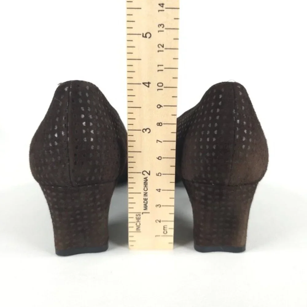 ESCADA MADE IN ITALY 🇮🇹 LEATHER VERO CUOIO Block Heels Designer Size 8AA‎